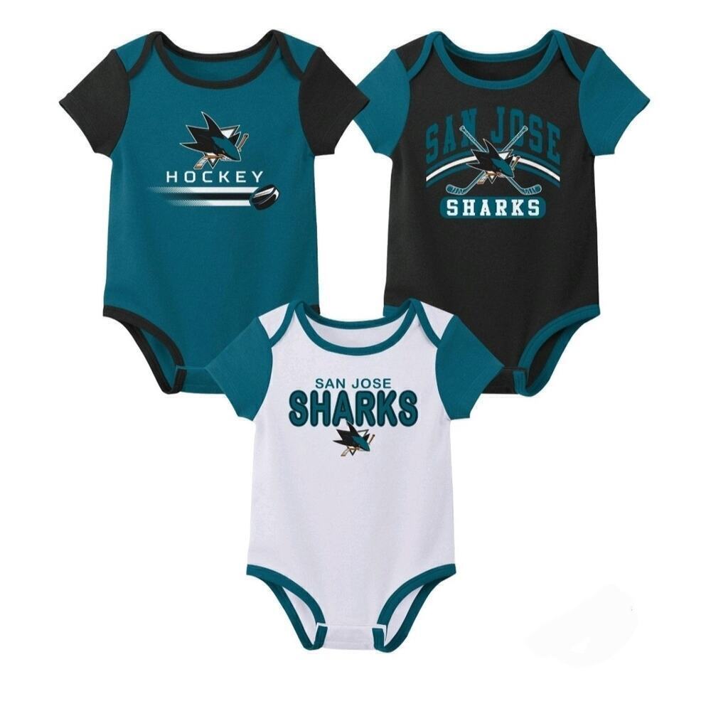 NHL San Jose Sharks Boys 3Pk Bodysuit 6/9m